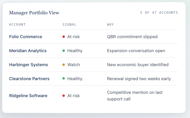 Manager portfolio view